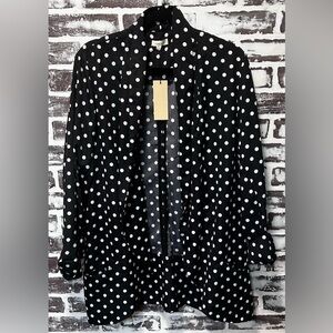 Gilli Black & White Polka Dot Blazer Jacket Lightweight NWT Size 2X